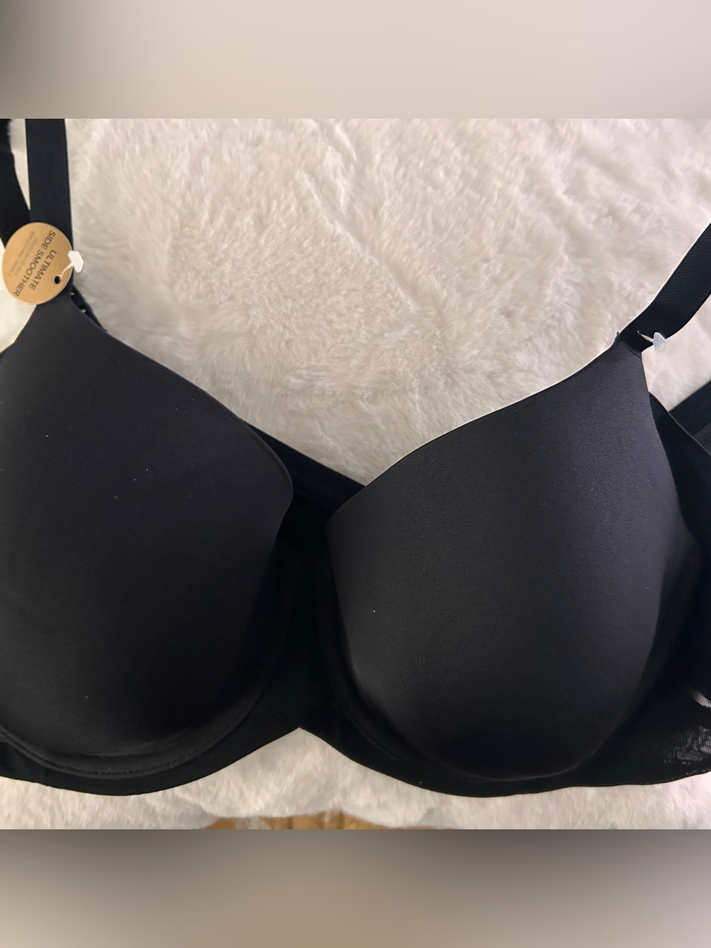 Wacoal Smooth Black Molded Cup Bra with Sheer Sides